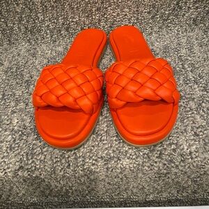 Seychelles Vibrant Orange Slide Sandals